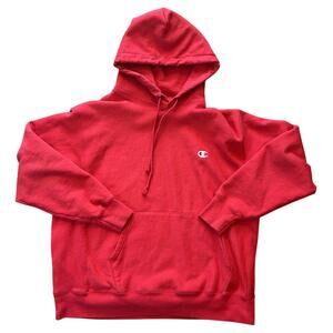 Champion Reverse Weave Kangaroo Pocket Red Hoodie Sweatshirt Men's XL